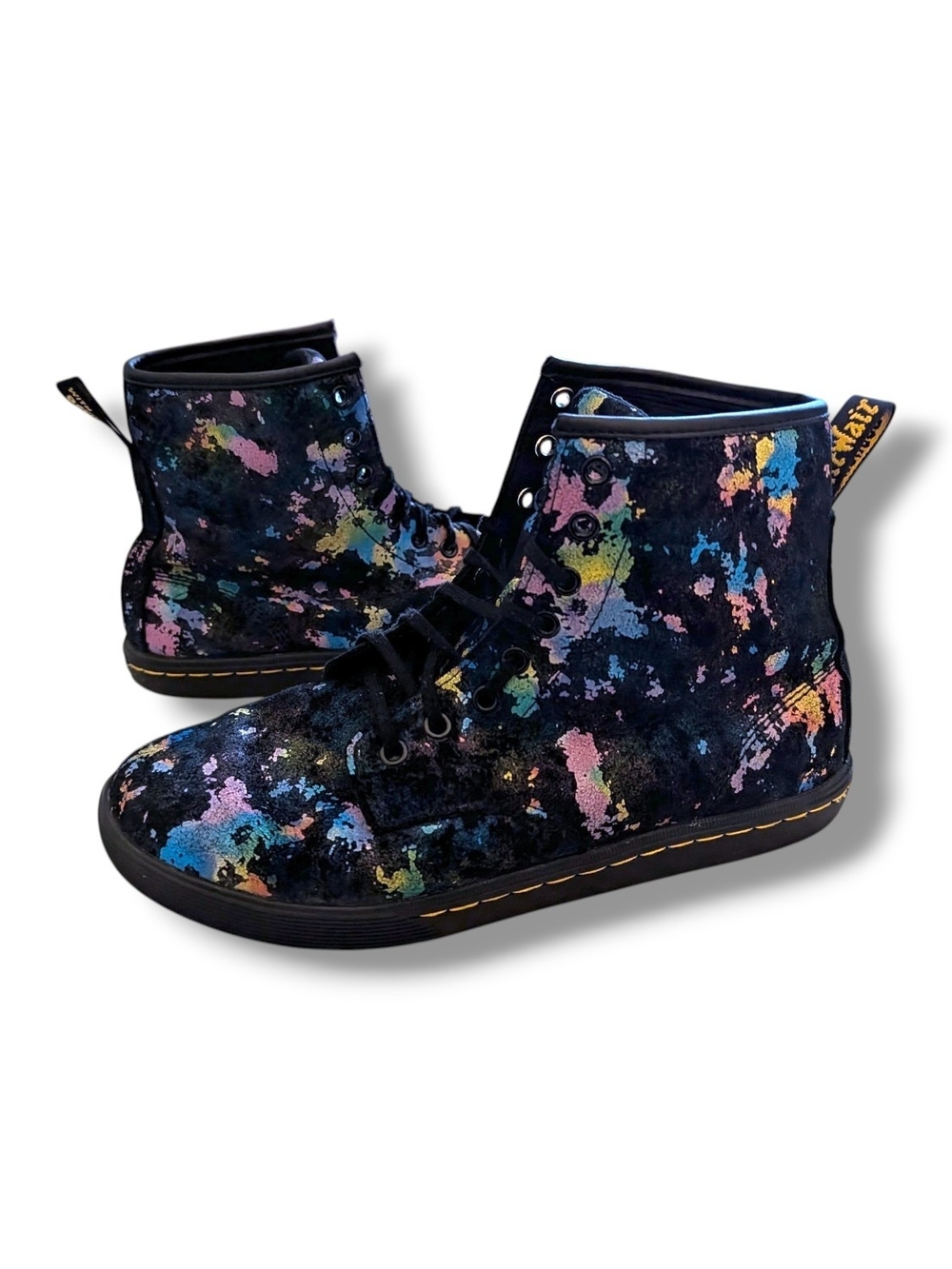 DR. MARTENS Sheridan Confetti Suede Casual Boots in Black 9 - Picture 3 of 6